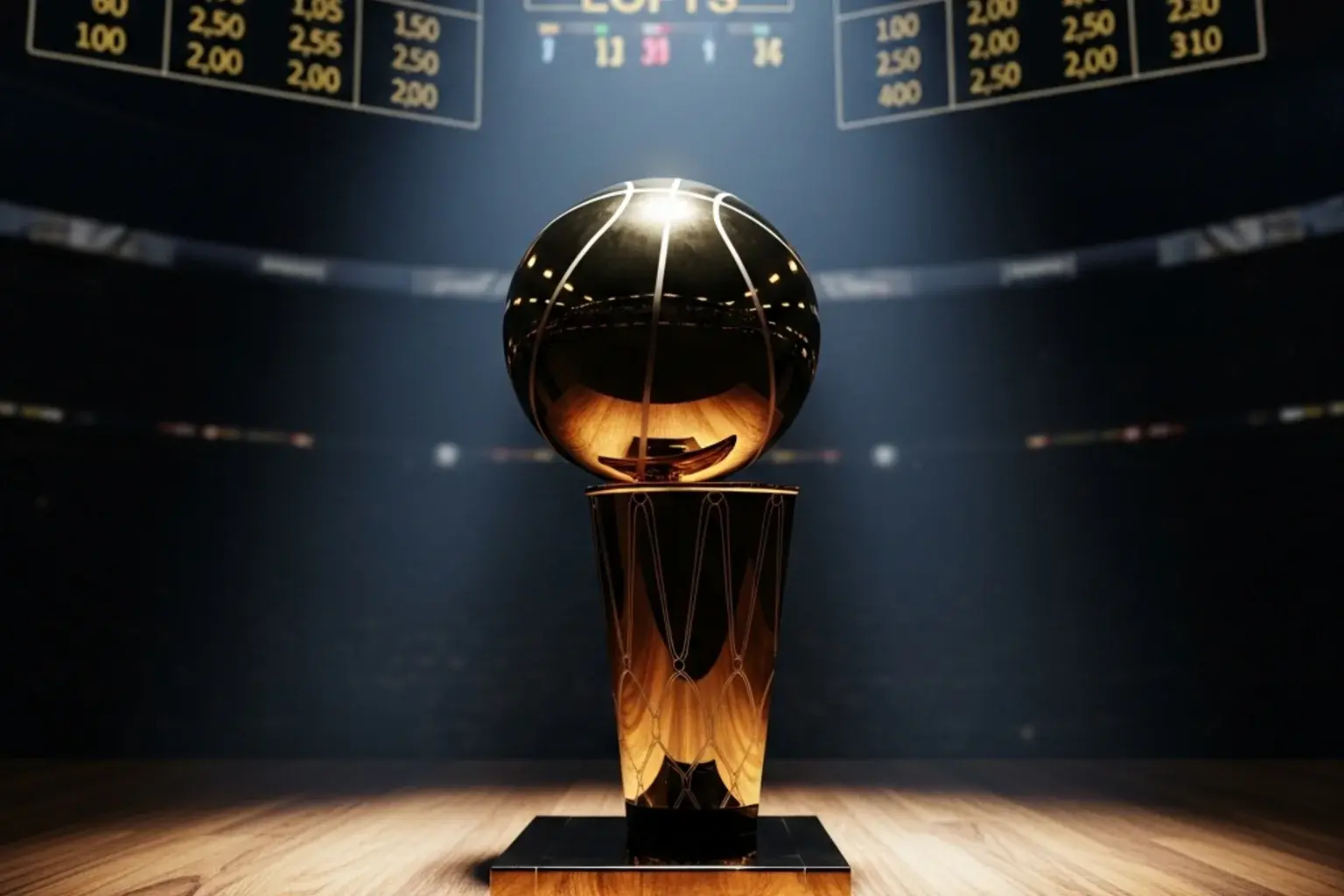NBA championship futures odds board showing title and MVP market prices in decimal format